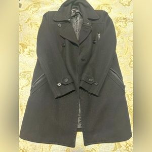 H&M Man Wool-blend Pea Coat Black US 36R